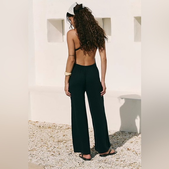 Free People‎ free-est Jumpsuit Romper Good Feels One-Piece Black Backless Size M - Picture 2 of 6